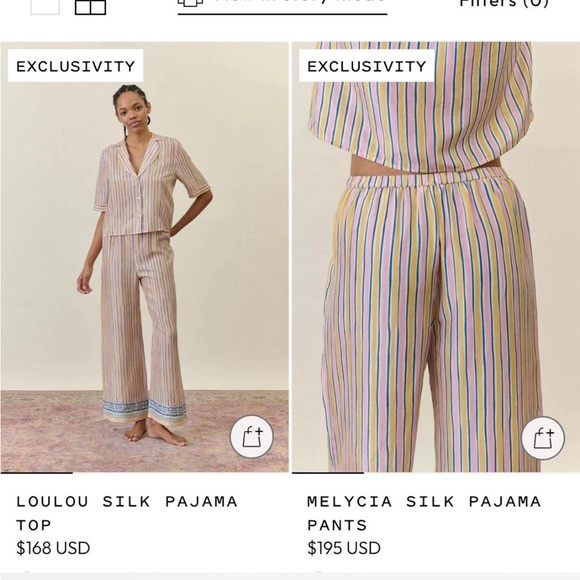 Melycia Silk Pajama Pants - Multicolor Stripes - Picture 1 of 5